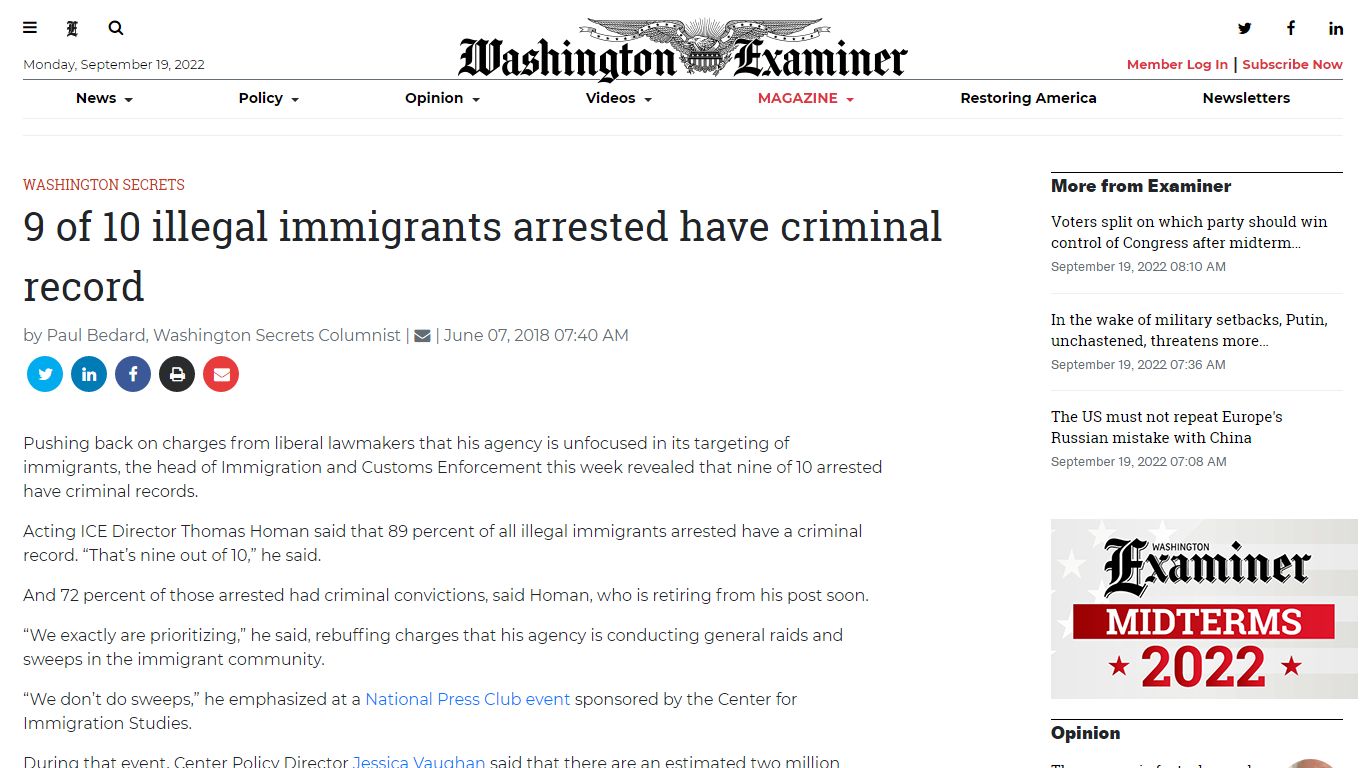 9 of 10 illegal immigrants arrested have criminal record