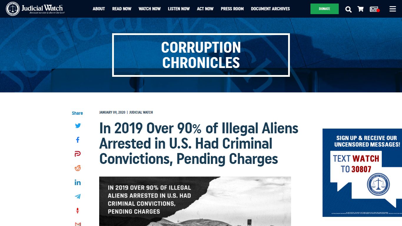 In 2019 Over 90% of Illegal Aliens Arrested in U.S. Had Criminal ...